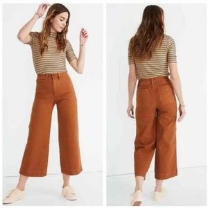 NWOT Madewell Emmett Wide-Leg Crop Pants in Warm Coffee Size 27P